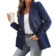 Damen solid knopf blazer - damen,