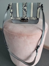 RIANI   Schulter Tasche Crossbody  Blau Grau Beige Muster  Leder NP 389,-