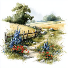 Wandbild Sommer Landschaft