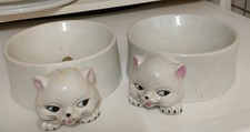 2 Porzelan Katzen Futter Näpfe ,ca,15cm Durchmesser, tief ca 5cm, neuwertig