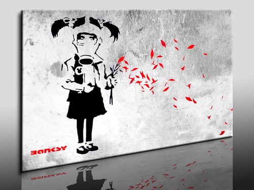 Leinwandbild banksy graffiti - leinwandbild,