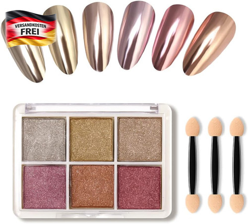 Nagel glitzerpulver set - set, chrom