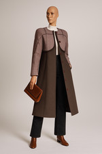 Dagmara Rosa Vintage Wollmantel 70er 80er Patchwork Fischgrat Braun Gr 34 36 ✨