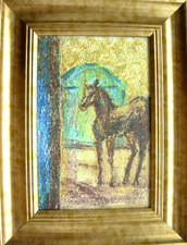 Pferd gerahmt Original Öl