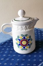 Kanne Steingut mit Dekor DDR