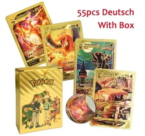 55pcs pokemon karten gold - karten,