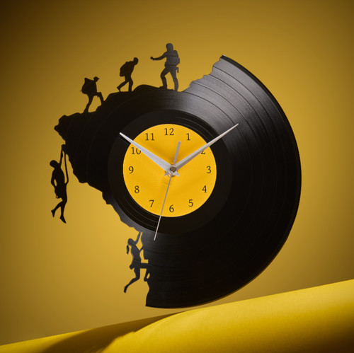 Vinyl record clock climbers - vinyl,