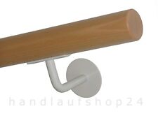 Buchehandlauf S1308 massiv lackiert Handlaufhalter weiß pulverbeschichtet