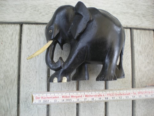 Schwarzer holzelefant 390g - holzelefant,