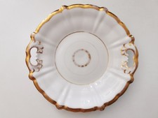 Antik Prunkschale Gebäckteller Platte Thielsch Altwasser weiß Goldrand Porzellan