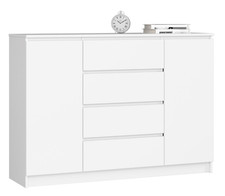 BDW - Kommode, 2 Schubladen 2 Türen, Wohnzimmer, Schlafzimmer, K140, 139x40x99cm