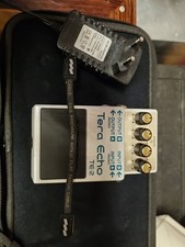 Used Boss TE-2 Tera Echo Reverb Guitar Effect Pedal Gold Cable Netzteil