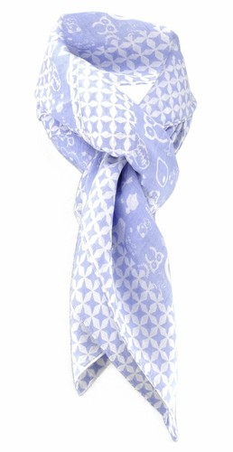 Halstuch himmelblau grau mit