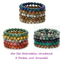 Perlenarmband 5er Set echte Steinperlen Damenarmband Boho Casual Mode Armband