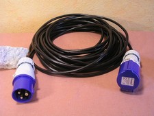 15 M CEE Kabel Schwarz Adapter