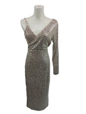 FOREVER UNIQUE Pailettenkleid Damen Kleid Gr. DE 36 wollweiß Elegant