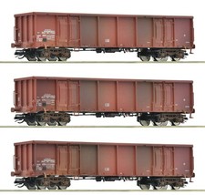 Roco 6680017 / TT/ 3-tlg. Set: Offene Güterwagen gealtert, DR, Ep.IV - NEU