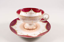 Thüringen Tasse Untertasse Sammeltasse Watteau Szene purpur Bienenkorbmarke