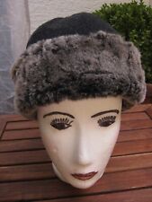 Wollmütze ~ WIGENS - Kappe mit Fellrand - 54 -55 cm M - schwarz - 35% Wolle -Top