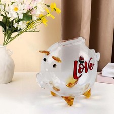 Sparschwein Glas Schwein Figur