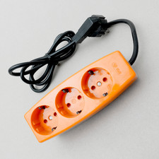 Steckdosenleiste 3er Steckdose Mehrfachstecker Verlängerungskabel 70er Jahre