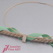 Collier-Brillant-Anhänger an Reif-12 Brillanten ges.ca.0,12ct-14K & 18K Gelbgold