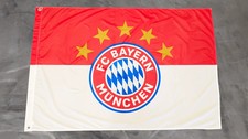 Fahne Flagge FC Bayern München Logo 5 Sterne mit Ösen - 100 x 150 cm