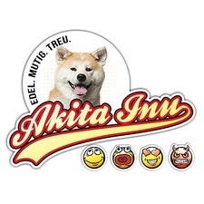 Auto Aufkleber Sticker AKITA INU OLD SCHOOL Edel Mutig Emoji SIVIWONDER JAPAN