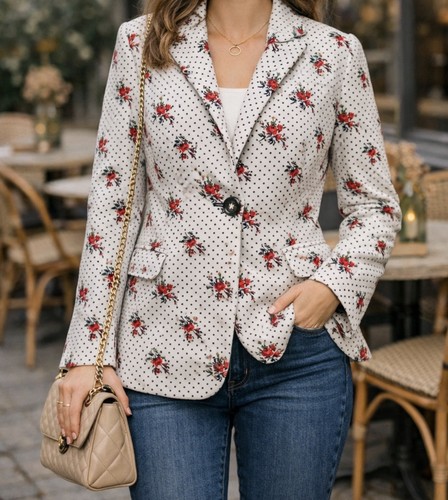 Zara blazer weiß - weiß, floral