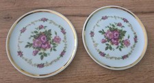 2 Kleine Teller Goldrand Blumen Porzellan