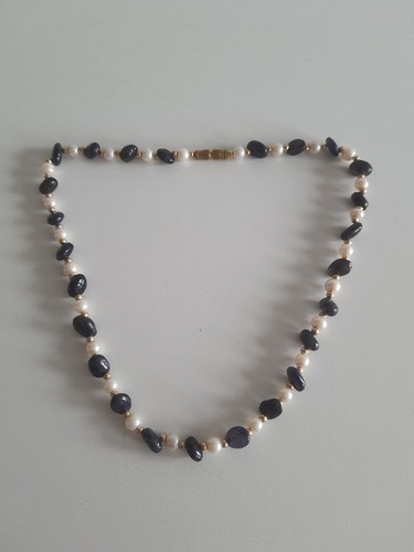 Vintage halskette lapislazuli - vintage,