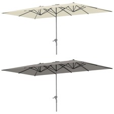 Outsunny Doppelsonnenschirm mit Kurbel 451 x 264 cm, UV Schutz 50+