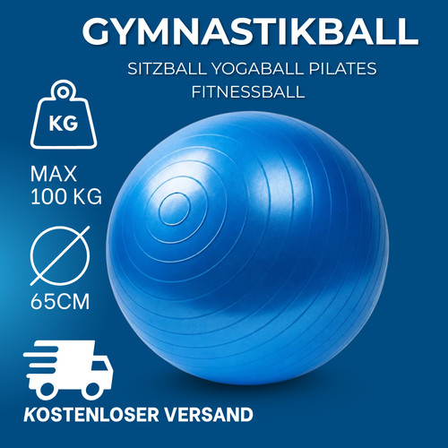 Gymnastikball 65cm blau - 65cm,