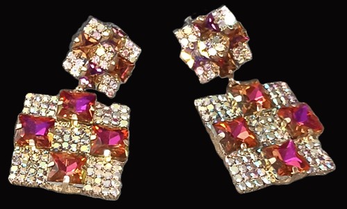 Ohr quadratisch gold bunt - ohr,