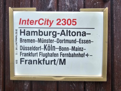 Intercity 2305 zuglaufschild - 2305,