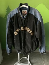 Original NHL St. Louis Blues Wildlederjacke, Gr. XL, schwarz/blau