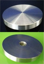 Glasplatten Adapterplatten VA,  für Tischbeine, M 8 Sackgewinde, d=85 mm, h=8 mm