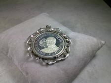 D37-21/ Münzanhänger Otto Bismark Feinsilber Fassung 925, Durchmesser ca. 4,5 cm