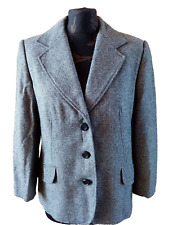 ADAGIO, Jacke, Blazer, Gr. 38, grau, geknöpft, Fischgrat Muster, neuwertig