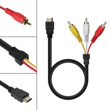 HDMI Auf 3-RCA AV Video Kabel Adapter Cinchstecker HDTV 1080P Scartstecker 1.5M