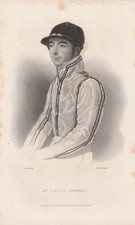 1835 Patrick Connelly Jockey Pferdesport England 19.Jh Stahlstich-Porträt