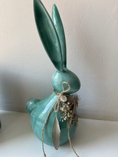 Keramik Deko Osterhase Shabby Skandi Impressionen Deko Türkis Landhaus Ostern