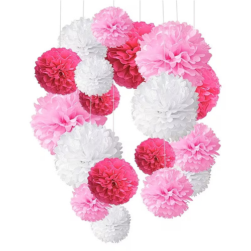 Papier pompons set pink - -,
