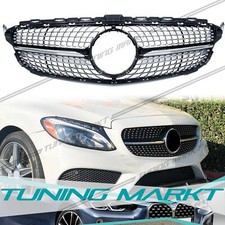 Schwarz Kühlergrill Front Grill für Mercedes W205 C205 A205 S205 14-18 C43 AMG