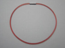 Pierre Lang Kautschukband Kette Collier rhodiniert/rosa - wie neu