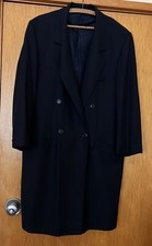 Dinomoda Damen Mantel in schwarz, reine Schurwolle, getragen, Größe 46.