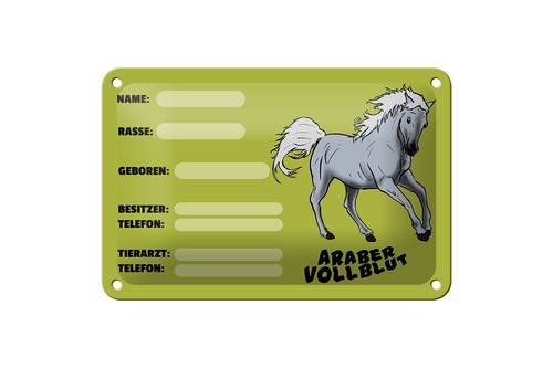 Blechschild pferd 18x12 - pferd, cm