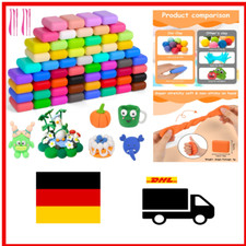 Magische Knete Set 60 Farben Lufttrocknend Kinder Modelliermasse Kreativität Bas