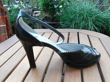 PETER KAISER Peeptoe High Heel Plateau Lack Slingback Sandalette schwarz NP 150€