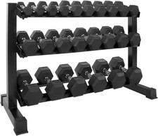 Kompakthantel-Ständer-Set Mit 12 Paar Hex Hanteln, 1-15 Kg, Lxbxh 119X50X76 Cm